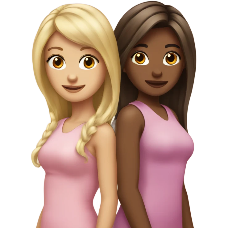 Besties brunette and blond emoji