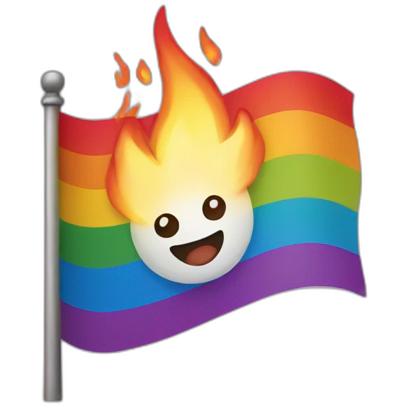 Pride flag burning emoji