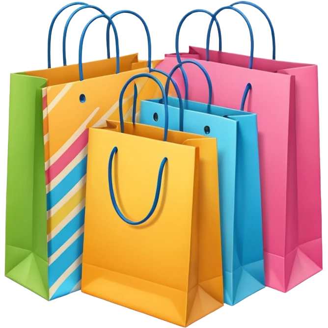 a lot of shopping bag emoji