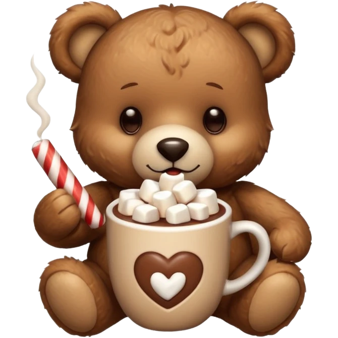 Teddy bear holding cup of hot chocolate  emoji