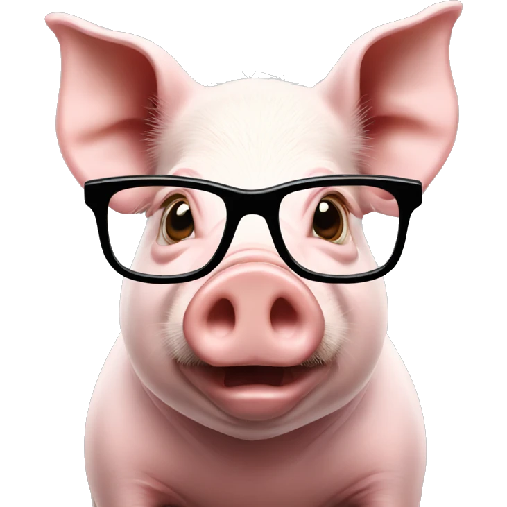 Pig in glasses emoji