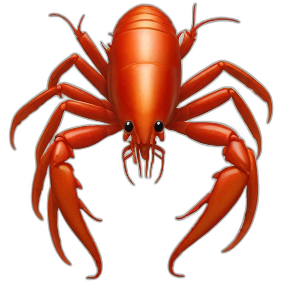 semi-crayfish, semi-eggplant emoji