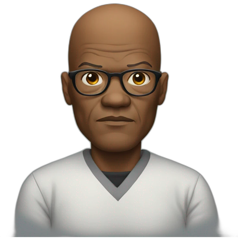 bald samuel l jackson serious emoji