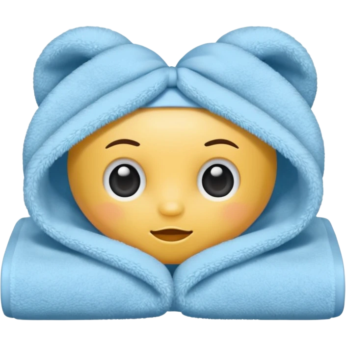 baby blue hotel room towel emoji