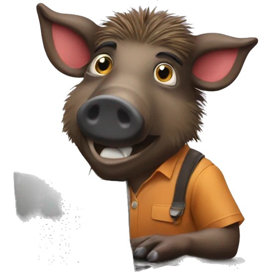 Wild boar working in a computer like ig he worked as a marketing guy emoji