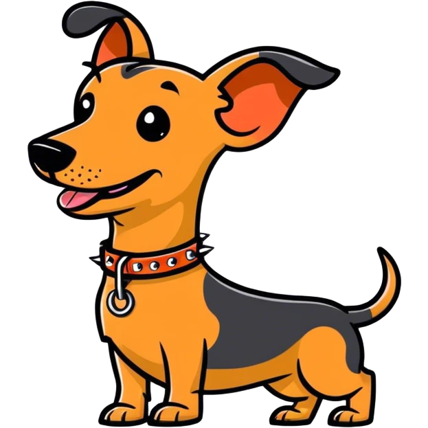 emo weiner dog doing a backflip emoji