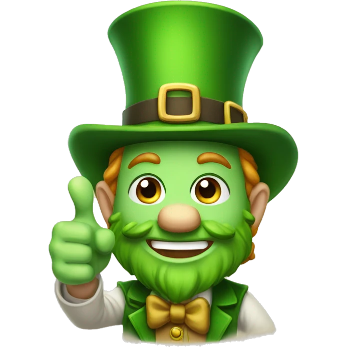  leprechaun shows thumb up emoji