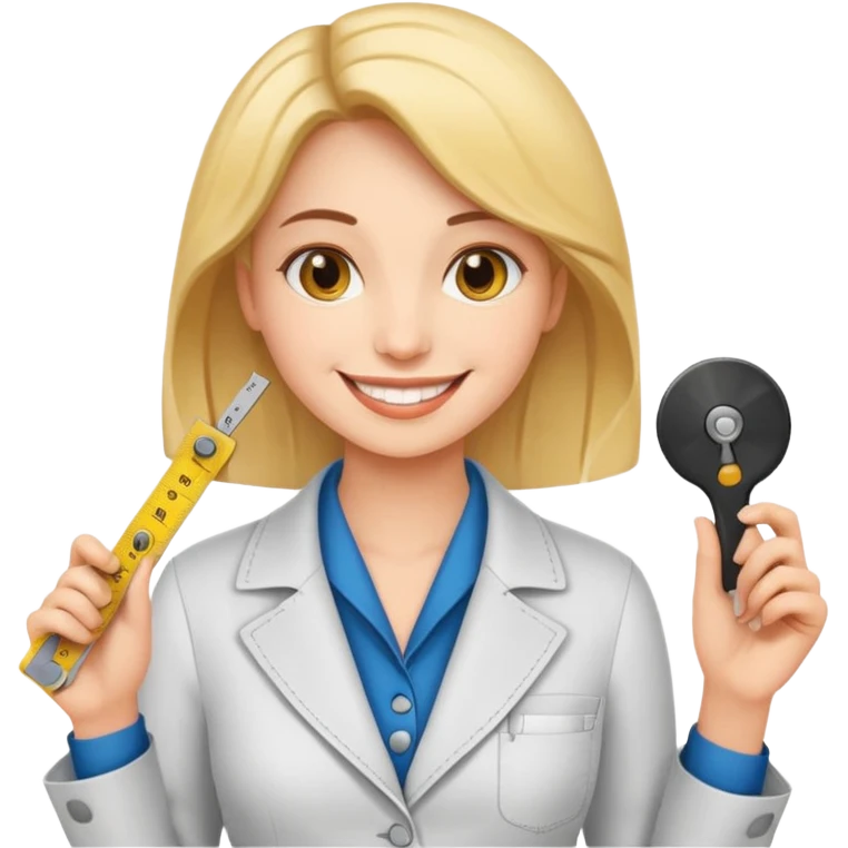 tailor woman holding measure emoji
