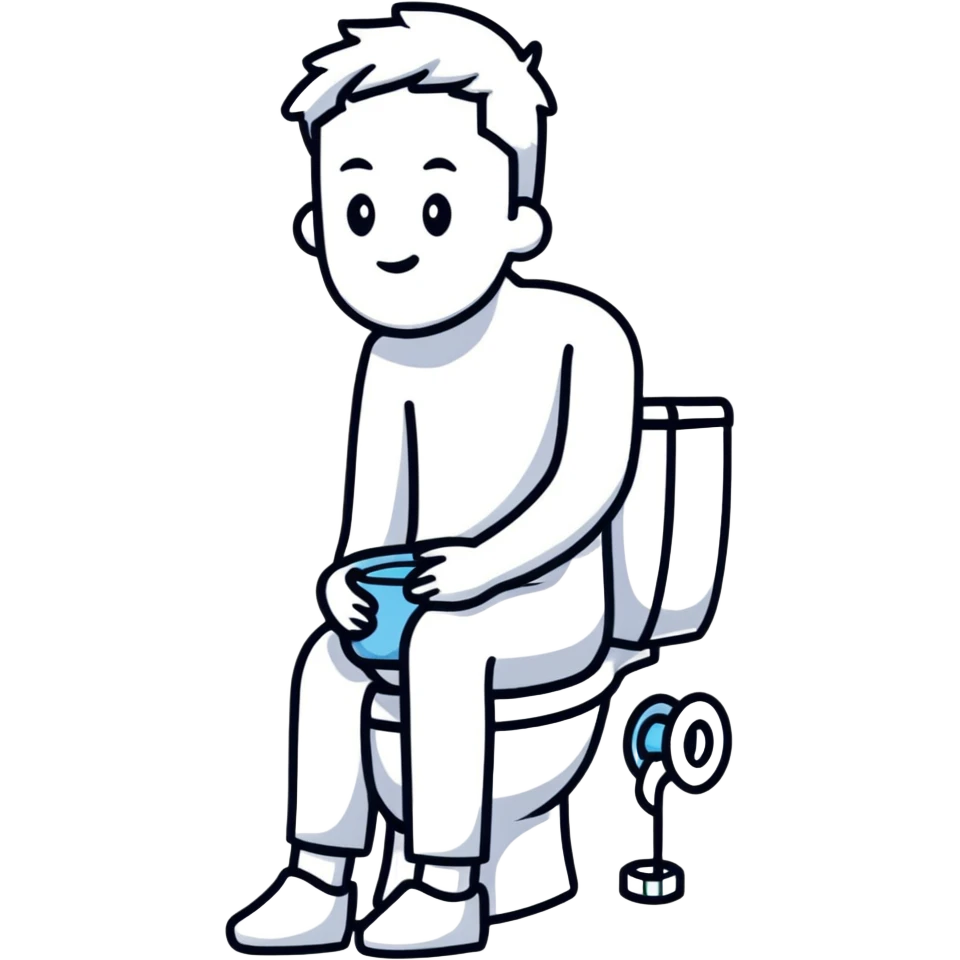man sitting on toilet emoji
