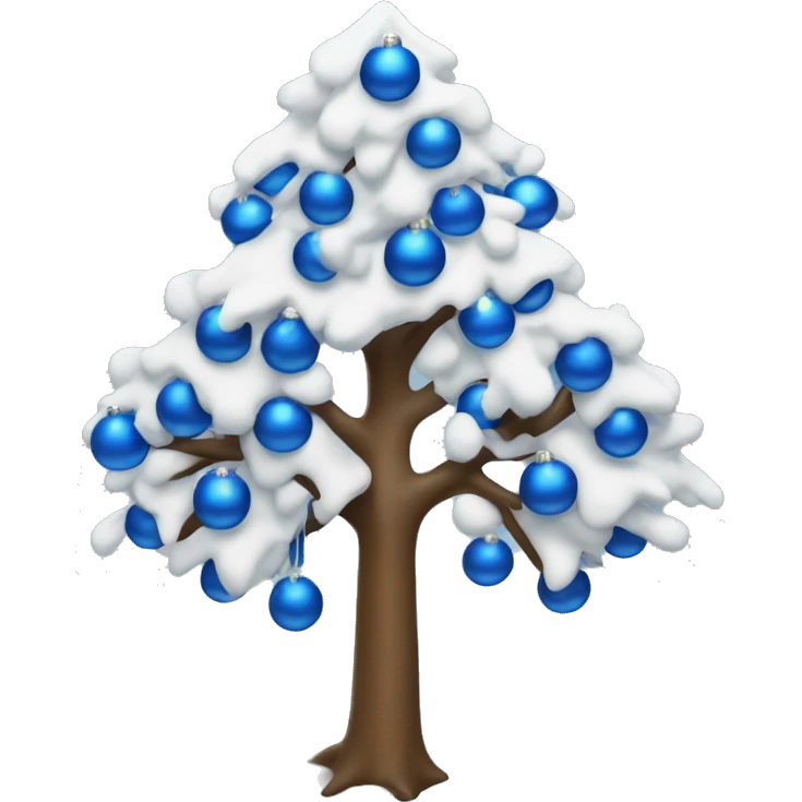 Albero di Natale con luci bianche e palline blu emoji