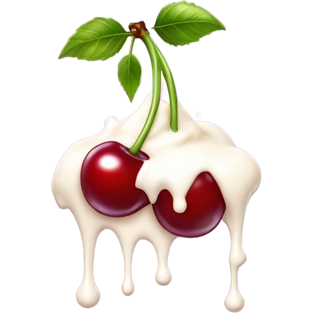 Milk dripping down cherry emoji