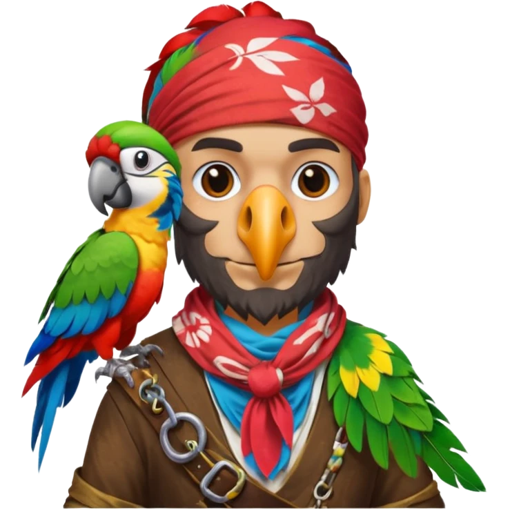 pirate and parrot emoji