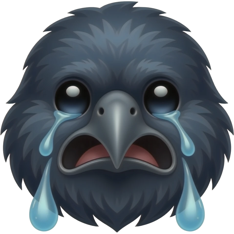 A hairy coo crying emoji