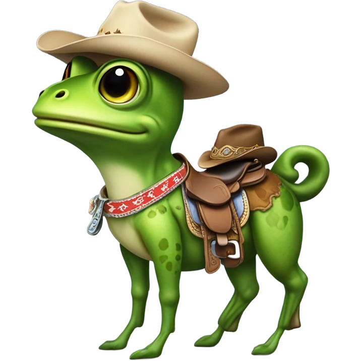 Frog with cowboy at emoji