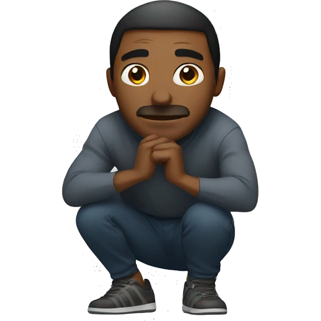 a man doing squat emoji