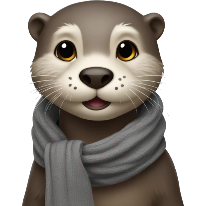 Otter with grey scarf emoji