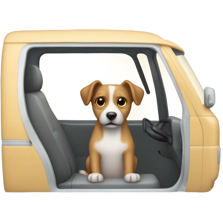 Dog driving a van emoji