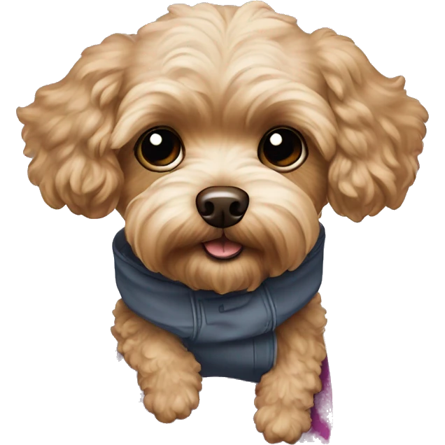 Brown Maltipoo Snowboard emoji