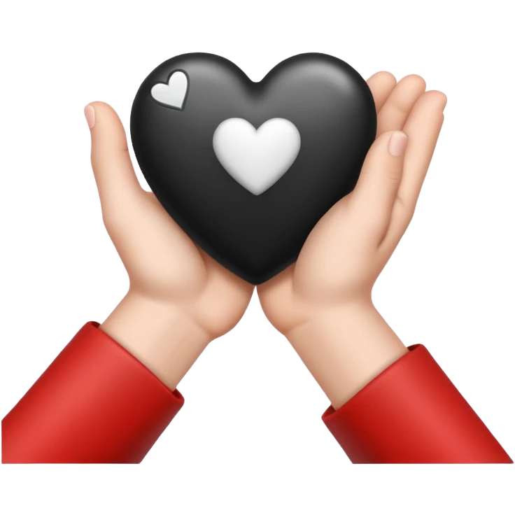  black and white heart in hand emoji