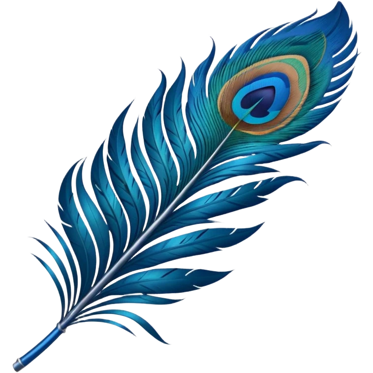Radhe radhe writing peacock feather  emoji