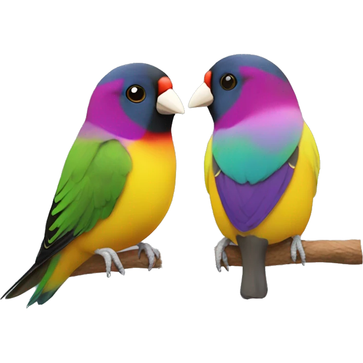 2 Gouldian finches emoji