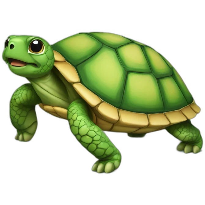 Tortue sur un chen emoji