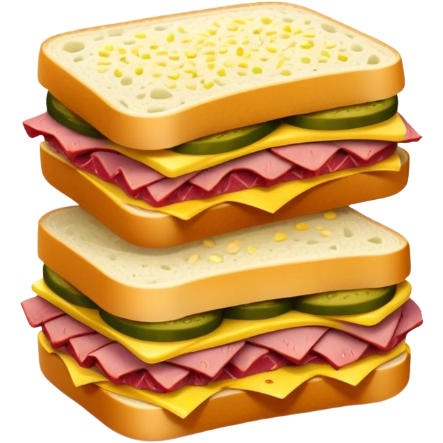 corn beef sandwhich with pickles on the side  emoji