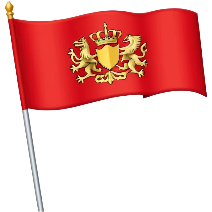 “Emoji-style red waving castle flag, flat clean lines, simple heraldic shape, no castle shown.” emoji