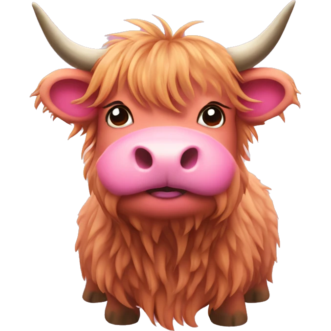Pink highland cow emoji