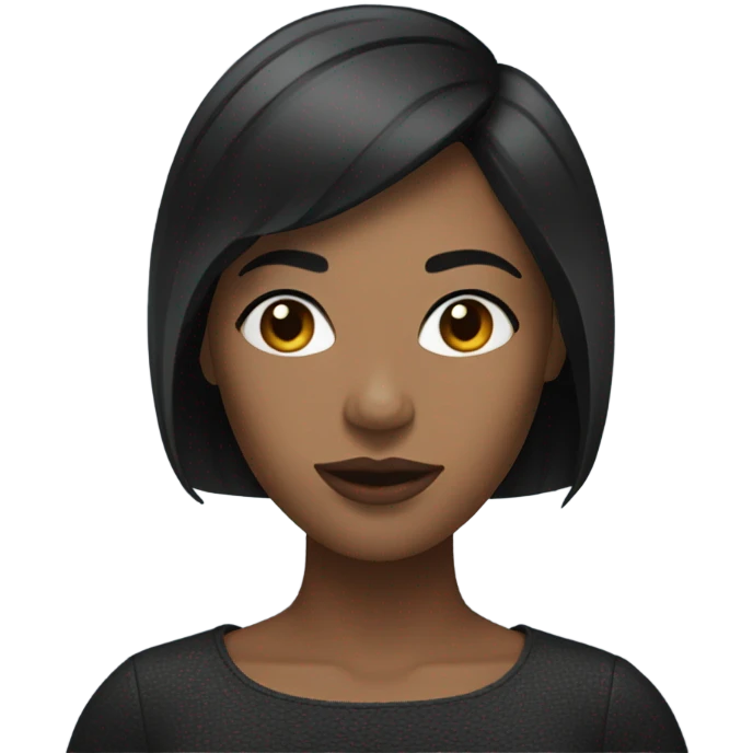 black woman with black short bob and a nice top emoji