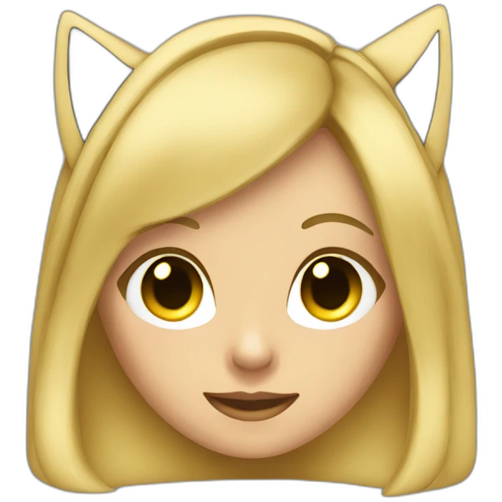 she blond developer has headphones with black catty ears emoji