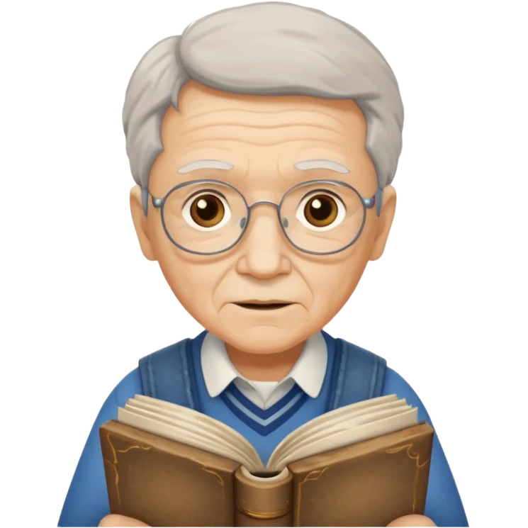 elderly holding book emoji