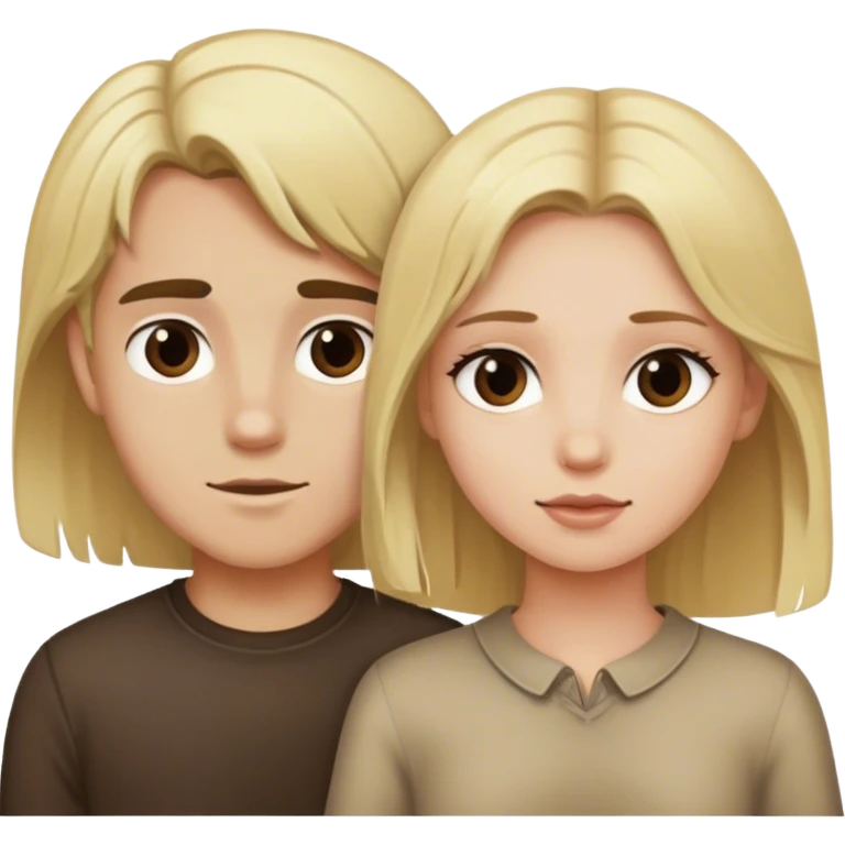 Blonde girl with Dark blonde boy emoji