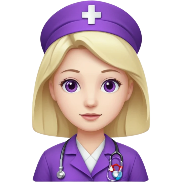 Nurse with purple uniforms  emoji