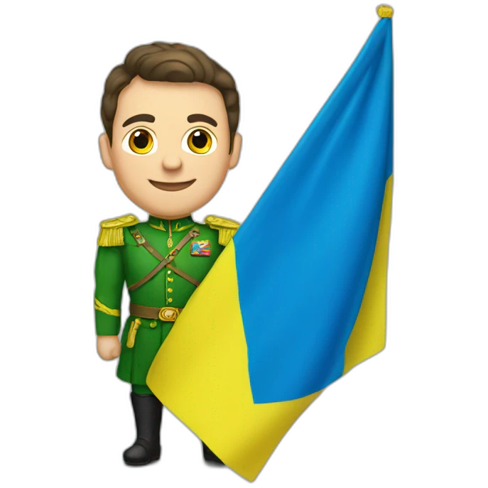 Zelenskiy with Ukrainian flag emoji