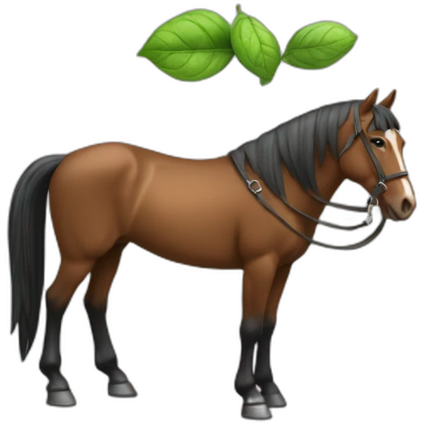 Un cheval verte qui boit un coca emoji