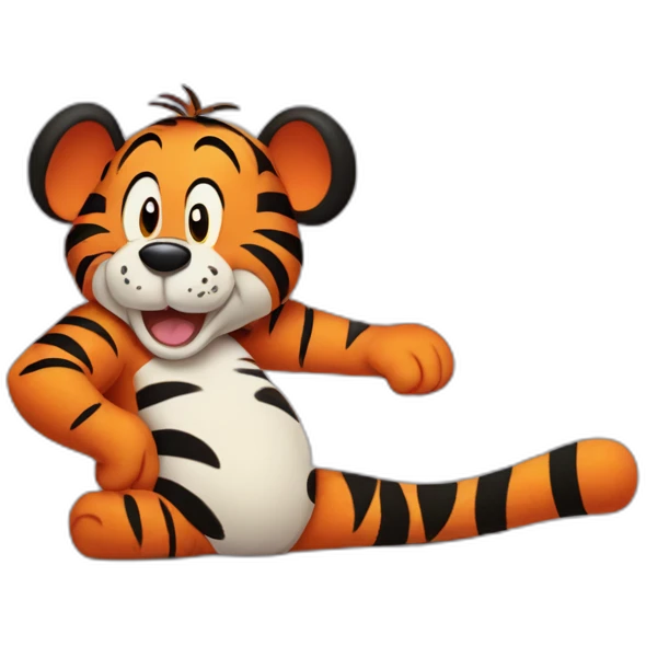 Mickey Mouse mixed with tigger the tiger itching his thigh emoji