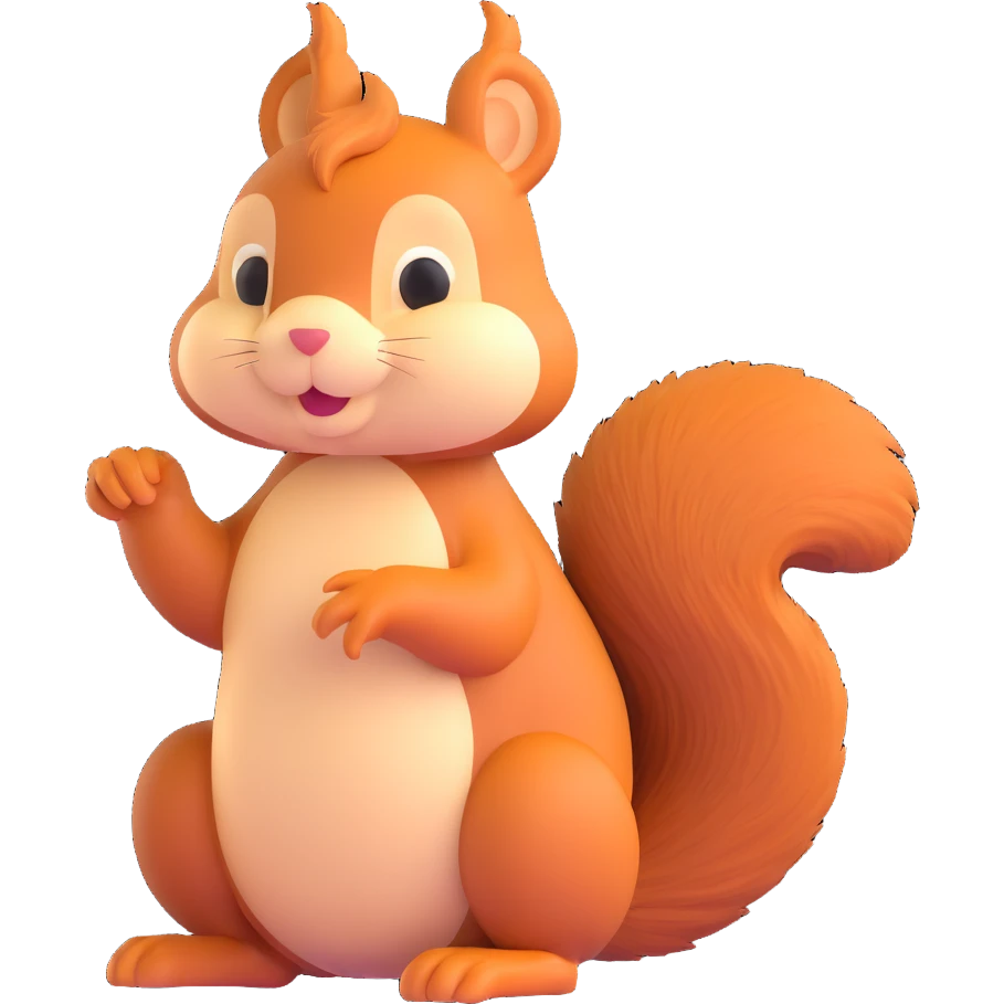 cute squirrel sitting with a bushy tail emoji