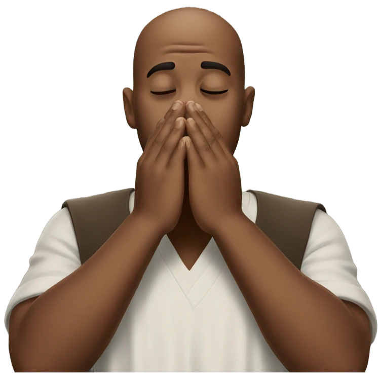 Praying big nose emoji