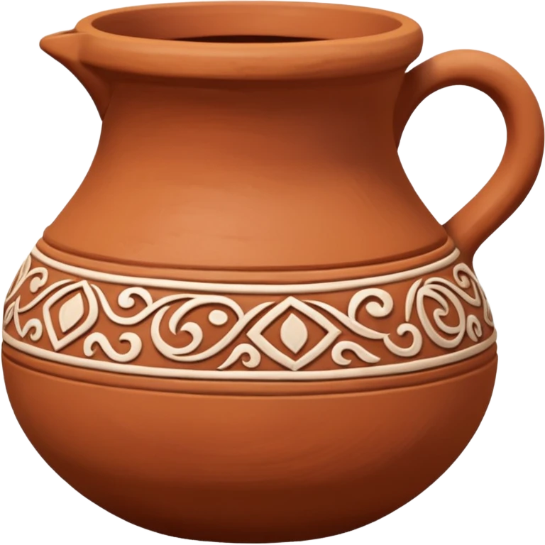 clay pottery with motifs emoji