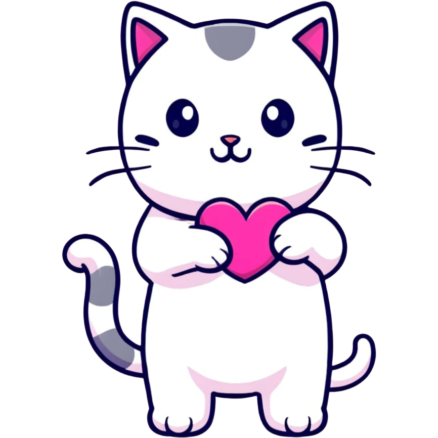 Cat with a pink heart  emoji