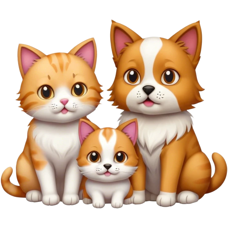 two cats and a dog emoji