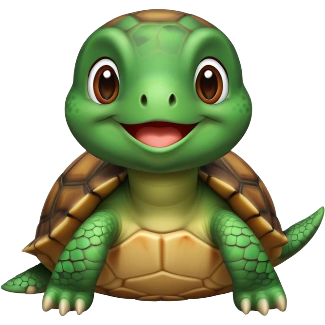 Turtle blowing a kiss emoji