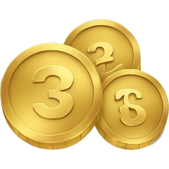 3 gold coins emoji