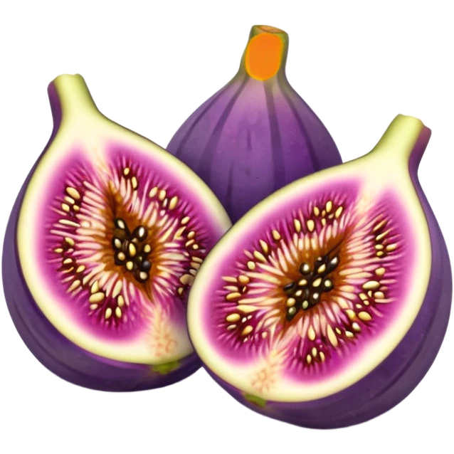 sliced fig fruit emoji, showing seeds emoji