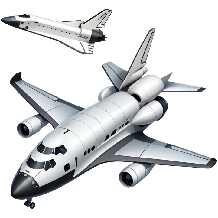 An icon featuring a collage of a space shuttle, a drone, and an airplane, symbolizing aerospace technology. The design includes rocket engines, wings, and flight paths, representing advancements in aviation and space exploration. Transparent background highlights cutting-edge aerospace engineering. emoji