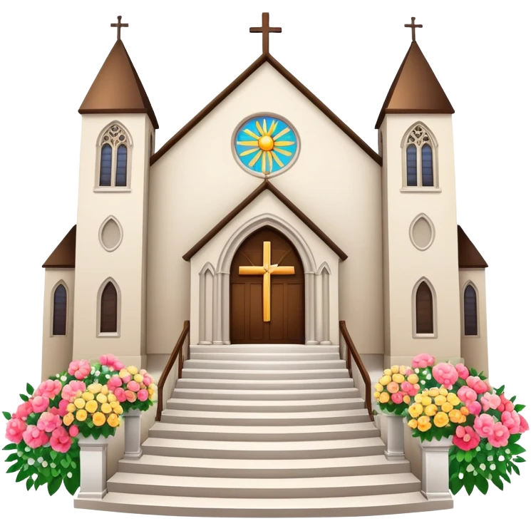 Church wedding venue with decorations emoji