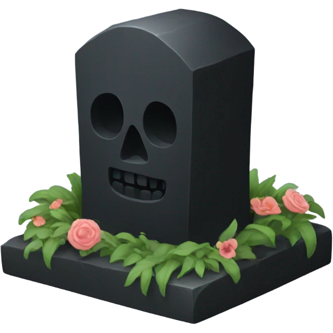 a black grave emoji