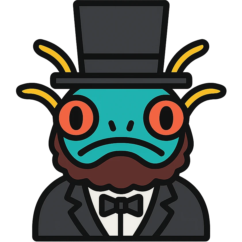 A murloc from World of Warcraft dressed as Abraham Lincoln emoji