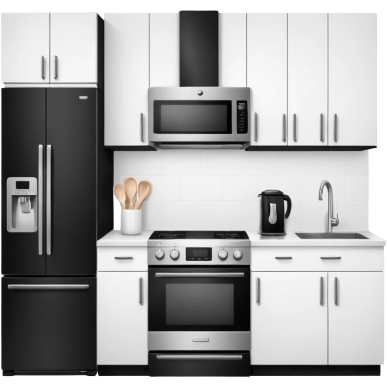 mono chrome kitchen  emoji